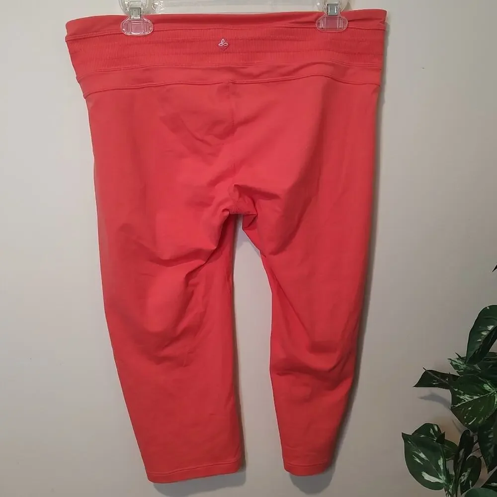 pRana Olympia Knicker Cropped Leggings Size XL Coral